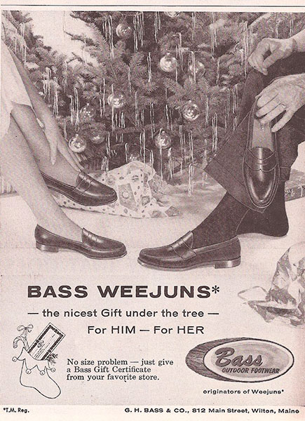Реклама лоферов Bass Weejuns