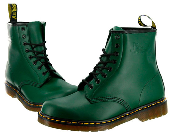 Зеленые ботинки martens with Dr.