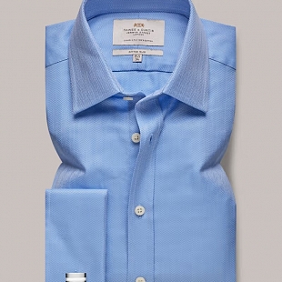 4Картинка Рубашка Hawes & Curtis Double Cuff Herringbone Blue