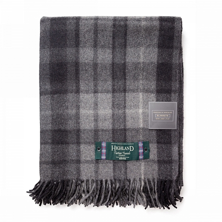 Highland Wool Blend Tartan Buchanan Grey