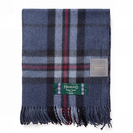 Highland Wool Blend Tartan Thomson Navy