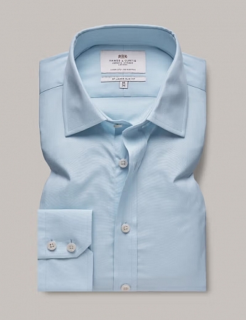 Hawes & Curtis Single Cuff Plain Blue