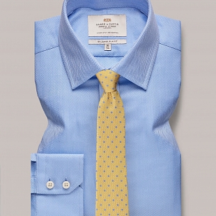 2Картинка Рубашка Hawes & Curtis Single Cuff Herringbone Blue