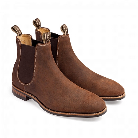 Barker Mansfield Mid Brown Waxy Suede