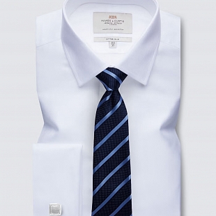 2Картинка Рубашка Hawes & Curtis Double Cuff Herringbone White