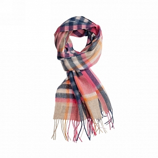 3Картинка Edinburgh Lambswool Chequer Tartan Astral Raspberry